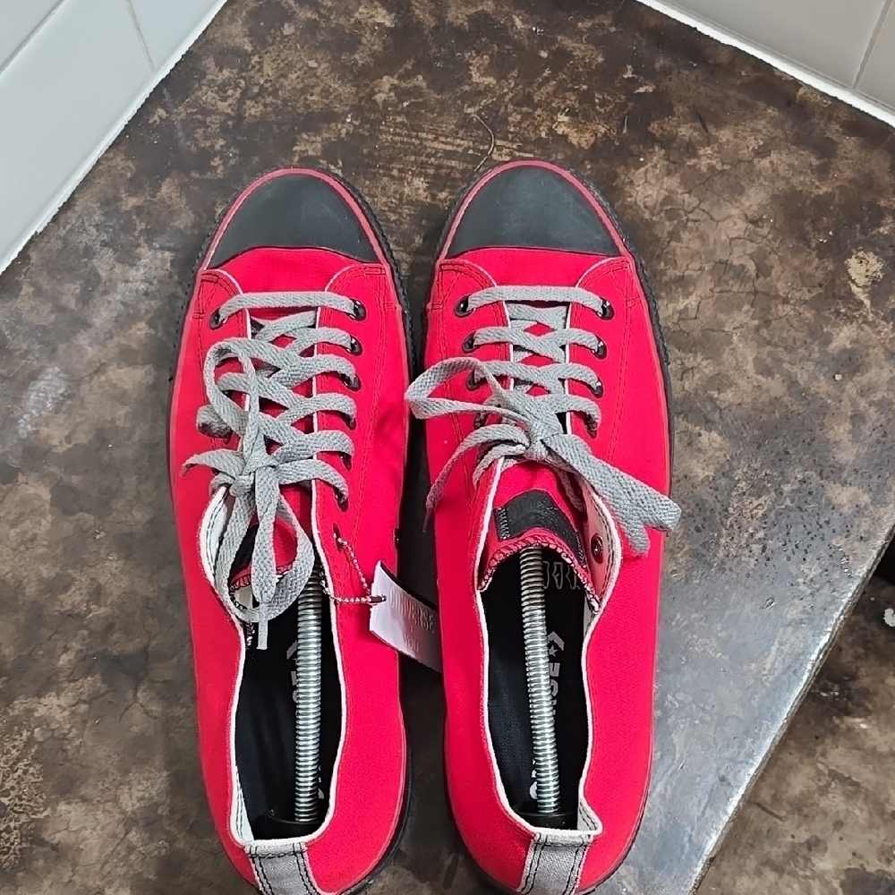 Converse Red Canvas Lace-Up Sneakers - Picture 5 of 8